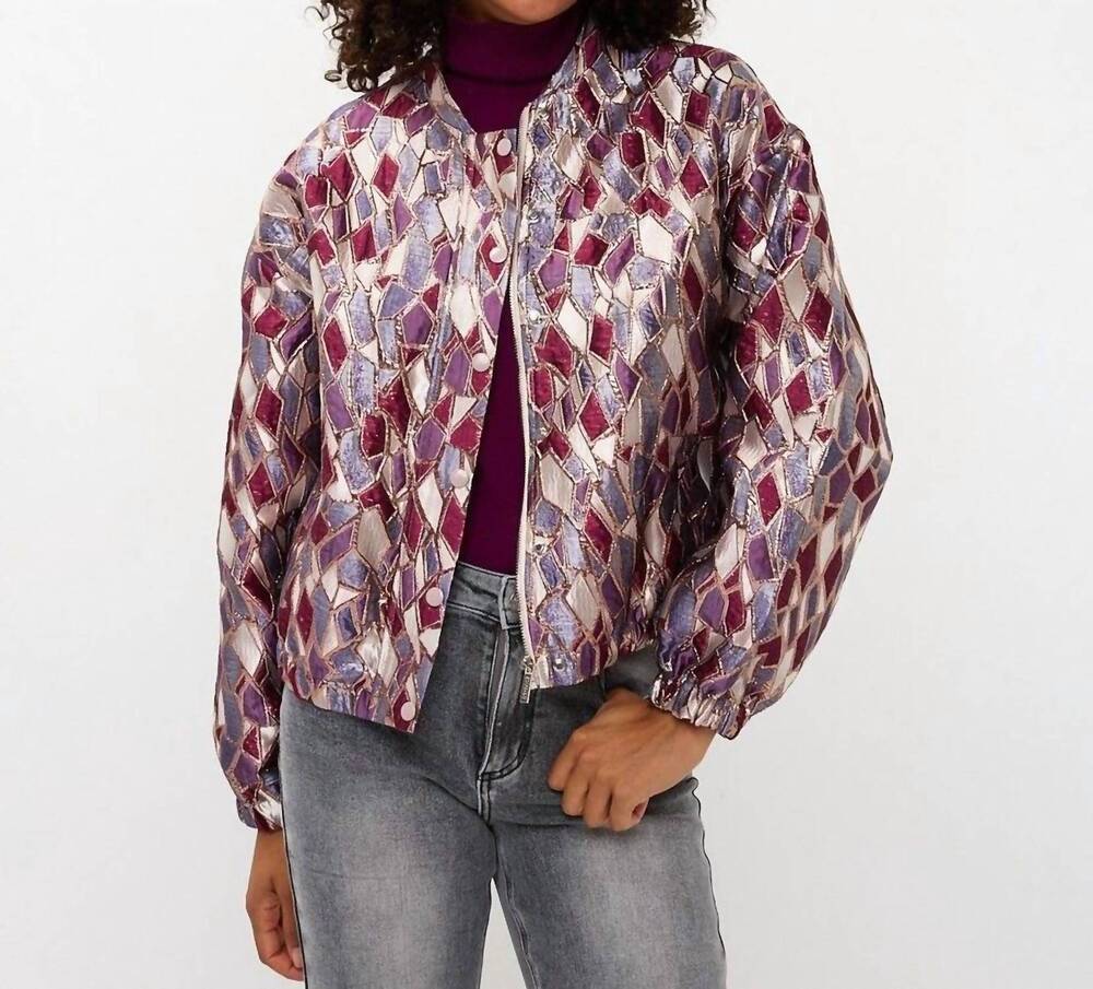 NEW ESQUALO metallic bomber jacket in multi-color